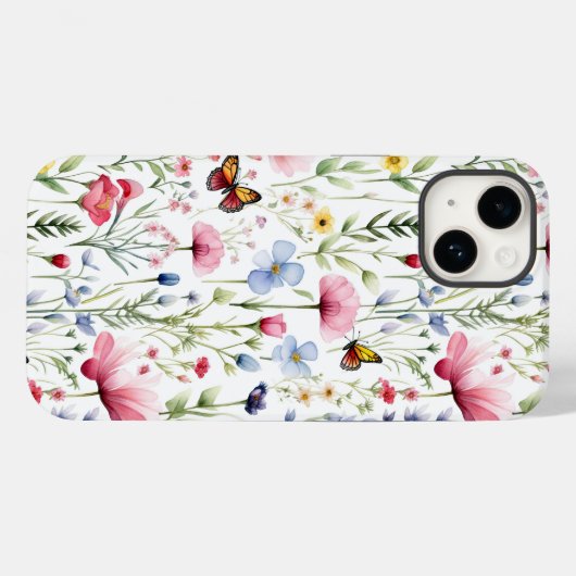 Waterverf Zomer Wildflower Pattern Case-Mate iPhone Case (Achterkant (horizontaal))