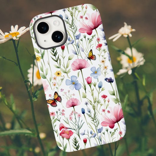 Waterverf Zomer Wildflower Pattern iPhone Hoesje