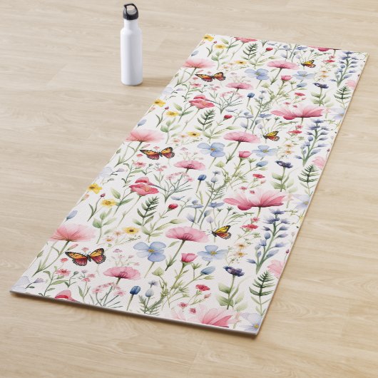 Waterverf Zomer Wildflower Pattern Yogamat (In situ)