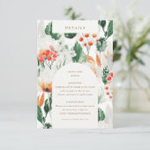 Waterverf Zomer Wildflowers Receptie Details Informatiekaartje (Staand voorkant)