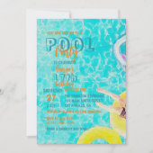Waterverf Zomer Zwembad Party Verjaardagsviering Kaart (Voorkant)