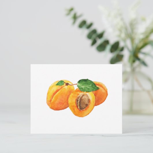 Waterverf zomerabrikozen briefkaart (Staand voorkant)