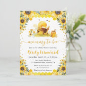 Waterverf Zomerbij en Zonnebloemen Baby shower Kaart (Staand voorkant)