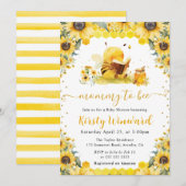 Waterverf Zomerbij en Zonnebloemen Baby shower Kaart (Voorkant / Achterkant)