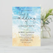 Waterverf zomerblauwe Oceaan Kaart (Staand voorkant)