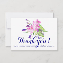 Waterverf zomerbloedige bruiloft bedankkaart
