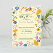Waterverf Zomerbloemen Baby shower Kaart (Staand voorkant)