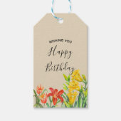 Waterverf Zomerbloemen Cadeaulabel (Voorkant)