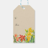 Waterverf Zomerbloemen Cadeaulabel (Achterkant)
