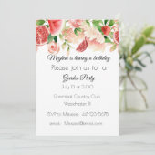 Waterverf zomerbloemen en fruit kaart (Staand voorkant)