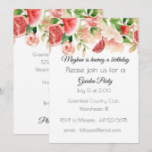 Waterverf zomerbloemen en fruit kaart (Voorkant / Achterkant)