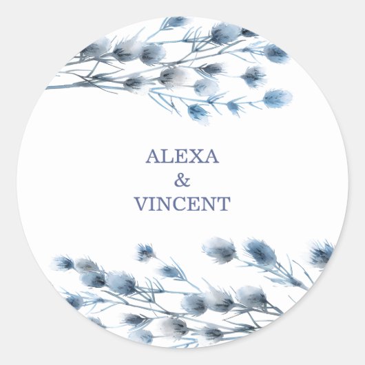 Waterverf zomerbloemen Ronde Sticker (Voorkant)