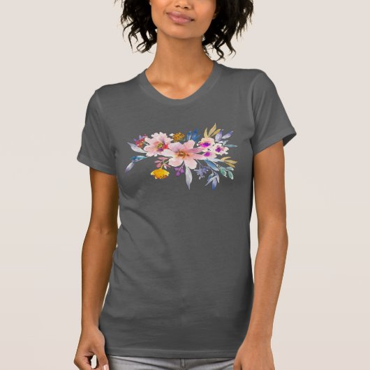 Waterverf zomerbloemen t-shirt (Voorkant)