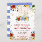 Waterverf Zomerbloemen Zwaan Verjaardag Kaart (Voorkant / Achterkant)