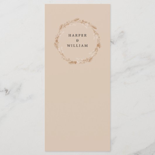 Waterverf zomerboho - trouwmenu wilde bloem menu (Achterkant)