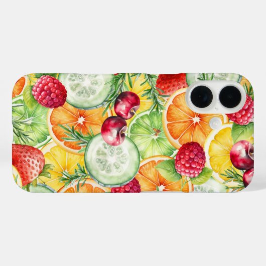Waterverf Zomerfruit Case-Mate iPhone Case (Achterkant (horizontaal))