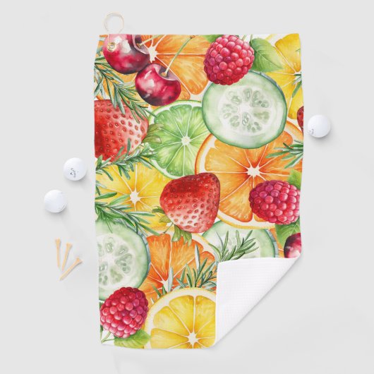 Waterverf Zomerfruit Golfhanddoek (Insitu)