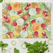 Waterverf Zomerfruit Theedoek (Gevouwen)