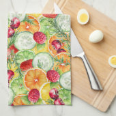 Waterverf Zomerfruit Theedoek (Quarter Fold)