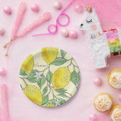  Waterverf zomerlemonenpatroon Papieren Bordje (Feest)