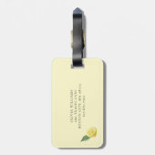 Waterverf zomerlemonmonogram bagagelabel (Achterkant verticaal)