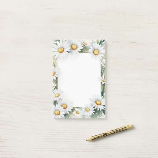 Waterverf zomermadeliefjes post-it® notes (Op bureau)