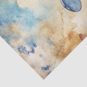 Waterverf zomerreis blauw retro vliegtuig tissuepapier (Detail)