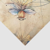 Waterverf zomerreis retro bloemenkompas tissuepapier (Detail)