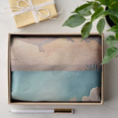 Waterverf zomerreizen tropische retro bus tissuepapier (Geschenk)