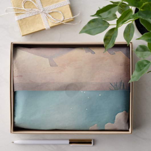 Waterverf zomerreizen tropische retro bus tissuepapier (Geschenk)