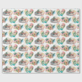 Waterverf zomerspullen cadeaupapier (Vlak)