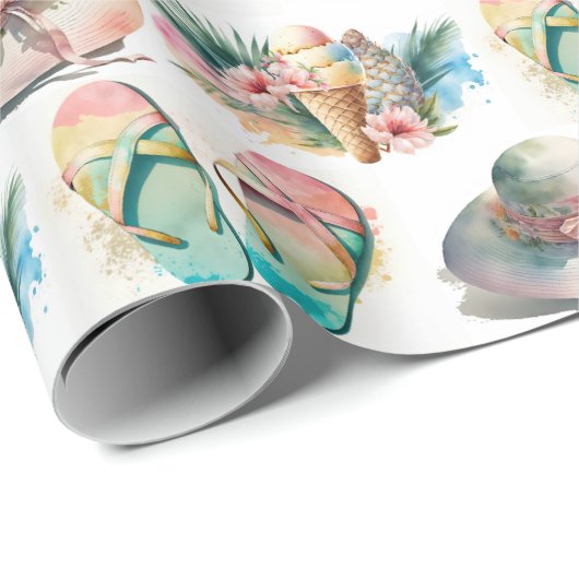 Waterverf zomerspullen cadeaupapier (Rol Hoek)