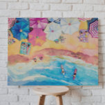 Waterverf zomerstrand canvas afdruk<br><div class="desc">Waterverf Poster zomerstrand</div>