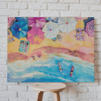 Waterverf zomerstrand