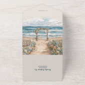 Waterverf zomervakantie all in one uitnodiging (Buitenkant)