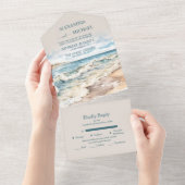 Waterverf zomervakantie all in one uitnodiging (Afscheurbaar)