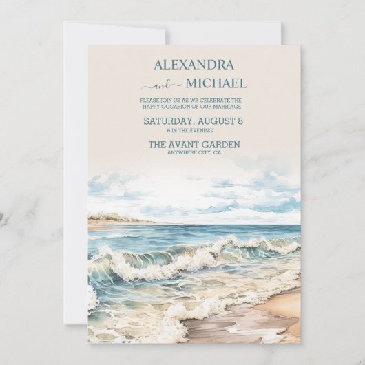 Waterverf zomervakantie kaart (Voorkant)