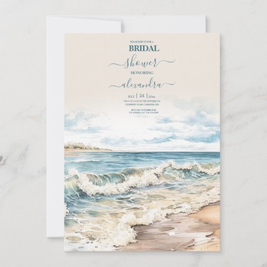 Waterverf zomervakantie kaart (Voorkant)