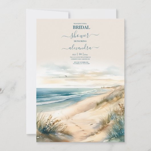 Waterverf zomervakantie kaart (Voorkant)