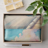 Waterverf zomervakantie retro bus tissuepapier (Geschenk)