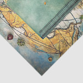 Waterverf zomervakantie retro kompas planner tissuepapier (Detail)