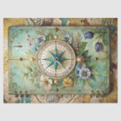 Waterverf zomervakantie retro kompas planner tissuepapier (Voorkant)