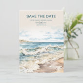 Waterverf zomervakantie save the date (Staand voorkant)