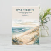 Waterverf zomervakantie save the date (Staand voorkant)