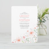 Waterverf zomerweduwen Pink Flowers Kaart (Staand voorkant)