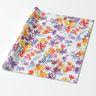 Waterverf zomerweide bloemen naadloos patroon cadeaupapier