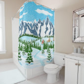 Waterverf zomerweidebloemen naadloos, douchegordijn (In situ)