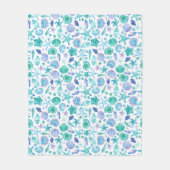 Waterverf Zomerzeeschelpen en Zeesterren Kust Fleece Deken (Voorkant)