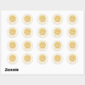 Waterverf zon Baby shower dank u Ronde Sticker (Vel)