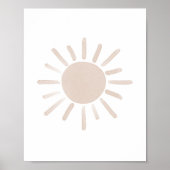 Waterverf Zon Boho Kinderkamer Decor Poster (Voorkant)